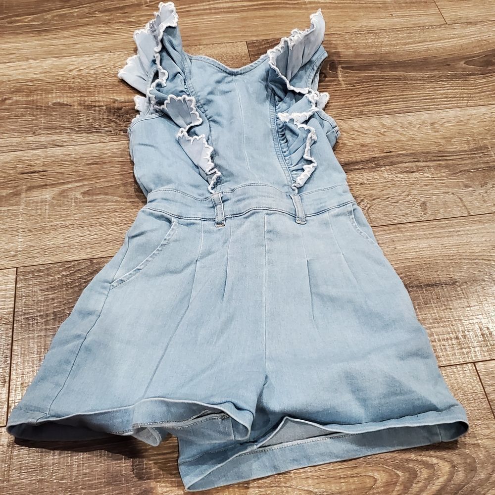 Girls Habitual Jumpsuit Size 10 Light Blue Denim Jumpsuit